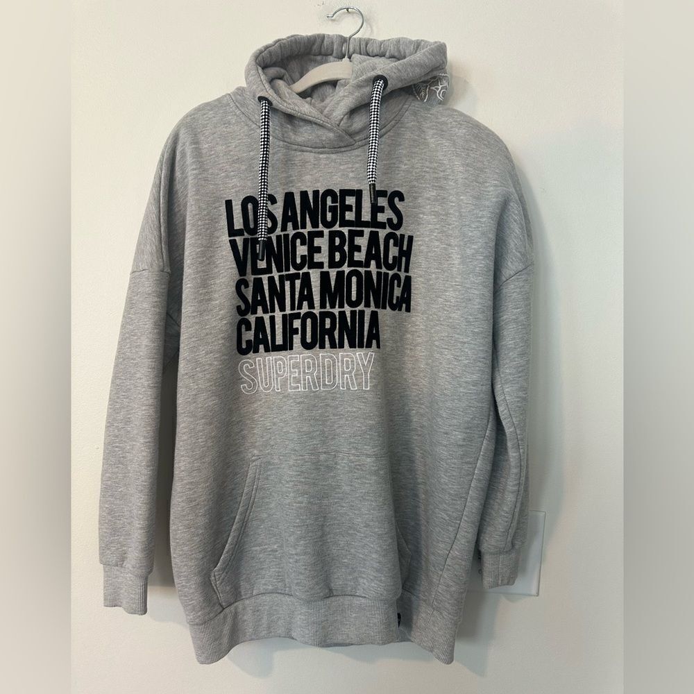 SuperDry Cotton Blend Hooded Gray Women’s Sweatshirt S